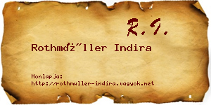Rothmüller Indira névjegykártya